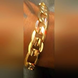 8" 14k Gold Men's Figaro Bracelet